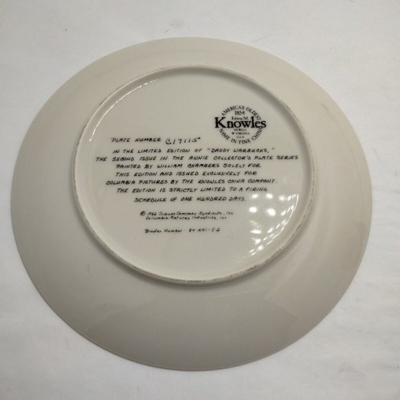 Daddy Warbucks Annie Collectors Plate William Chambers Limited Knowles 1982 USA - Picture 2 of 5